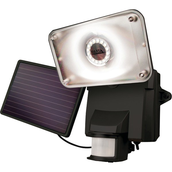 MAXSA INNOVATIONS 44641 Motion-Activated Solar LED Security Flood Light (Black)