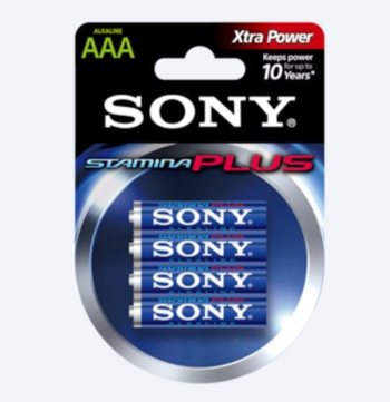 Sony AM4-B4D Stamina Plus AAA Alkaline Battery (4/pack)